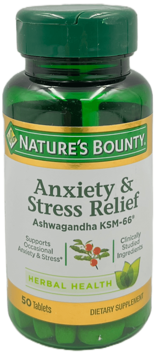 Nature's Bounty Anxiety and Stress Relief- Ashwagandha KSM 66 Tablets - 50 Ct