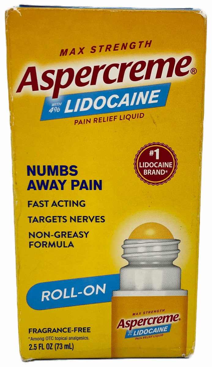 Aspercreme Roll-On - Lidocaine Pain Relief Liquid - 2.5 FL OZ