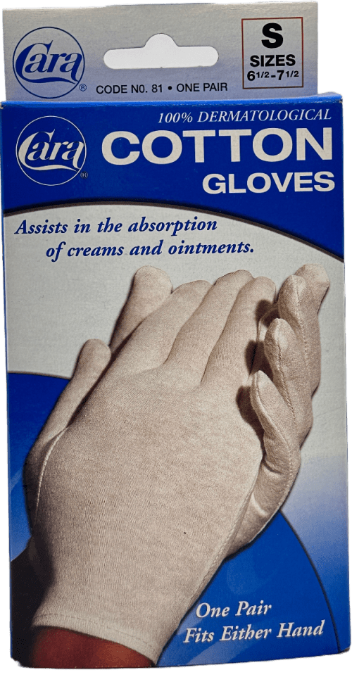 Cara - 100% Dermatological Cotton Gloves - S Size - One Pair