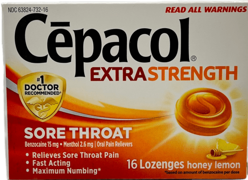 Cepacol Extra Strength: 16 Honey Lemon Lozenges for Sore Throat Relief