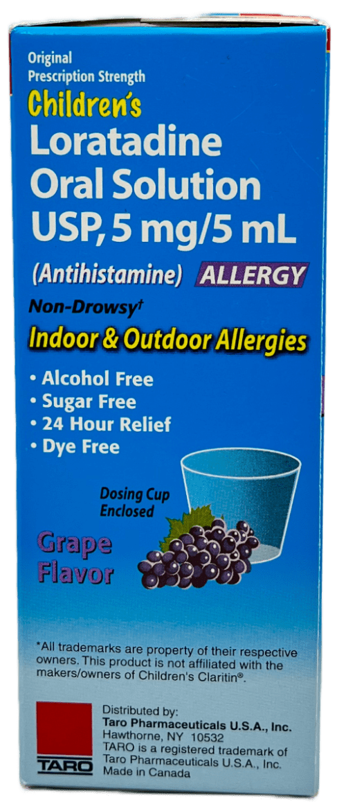 Children's Loratidine - Oral Solution - USP 5 mg/5 mL- Grape Flavor - 4 FL OZ