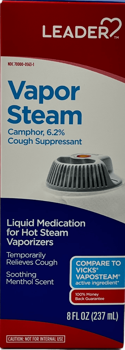 Leader Vapor Steam: Natural 6.2% Camphor Cough Relief - 8 FL OZ