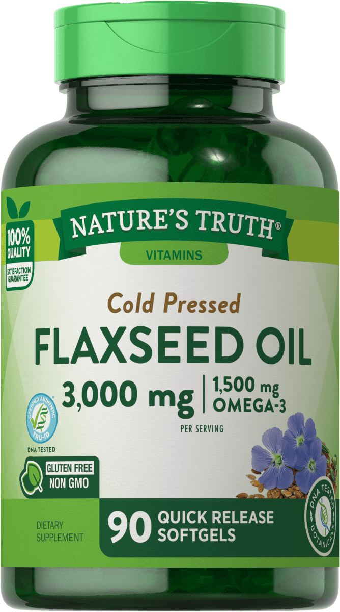 Nature's Truth Cold Pressed Flaxseed Oil 3000 mg - 90 Quick Release Softgels