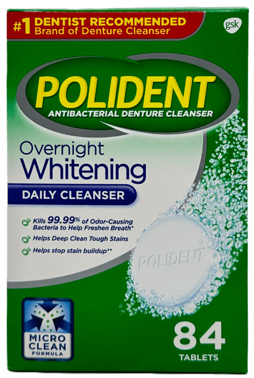 Polident Overnight Whitening Daily Denture Cleanser Tablets - 84 Ct