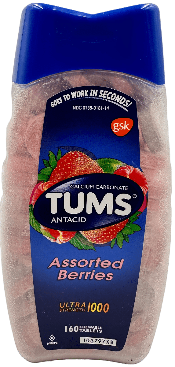 Tums Ultra Strength: 160 Berry Tablets for Fast Heartburn Relief
