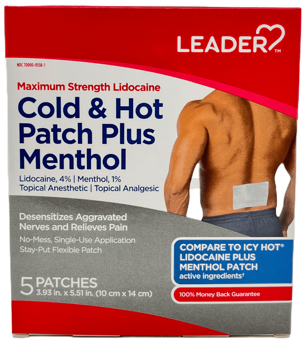 Cold and Hot Patch Plus Menthol | Pain Relief 5-ct