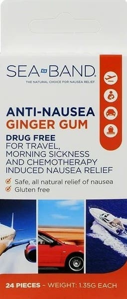 Sea Band - Anti-Nausea Ginger Gum - 24 Pieces