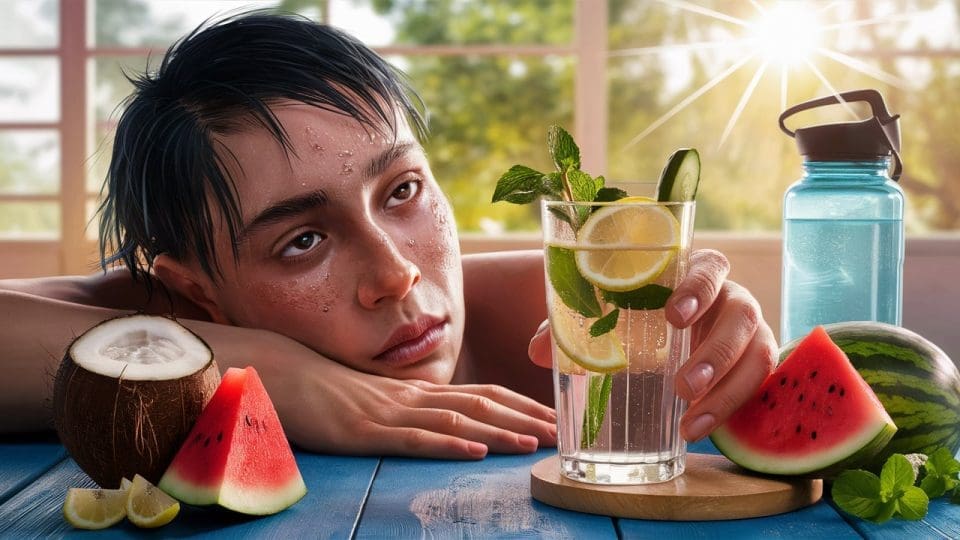 Dehydration image of a woman